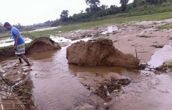  Waterlogging hits Sabroom Urban Rural localities